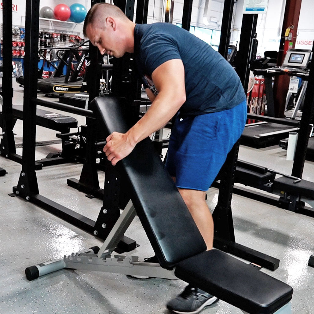 Powerline Folding Weight Bench, 7 Positions, No Assembly Required - moving folded bench