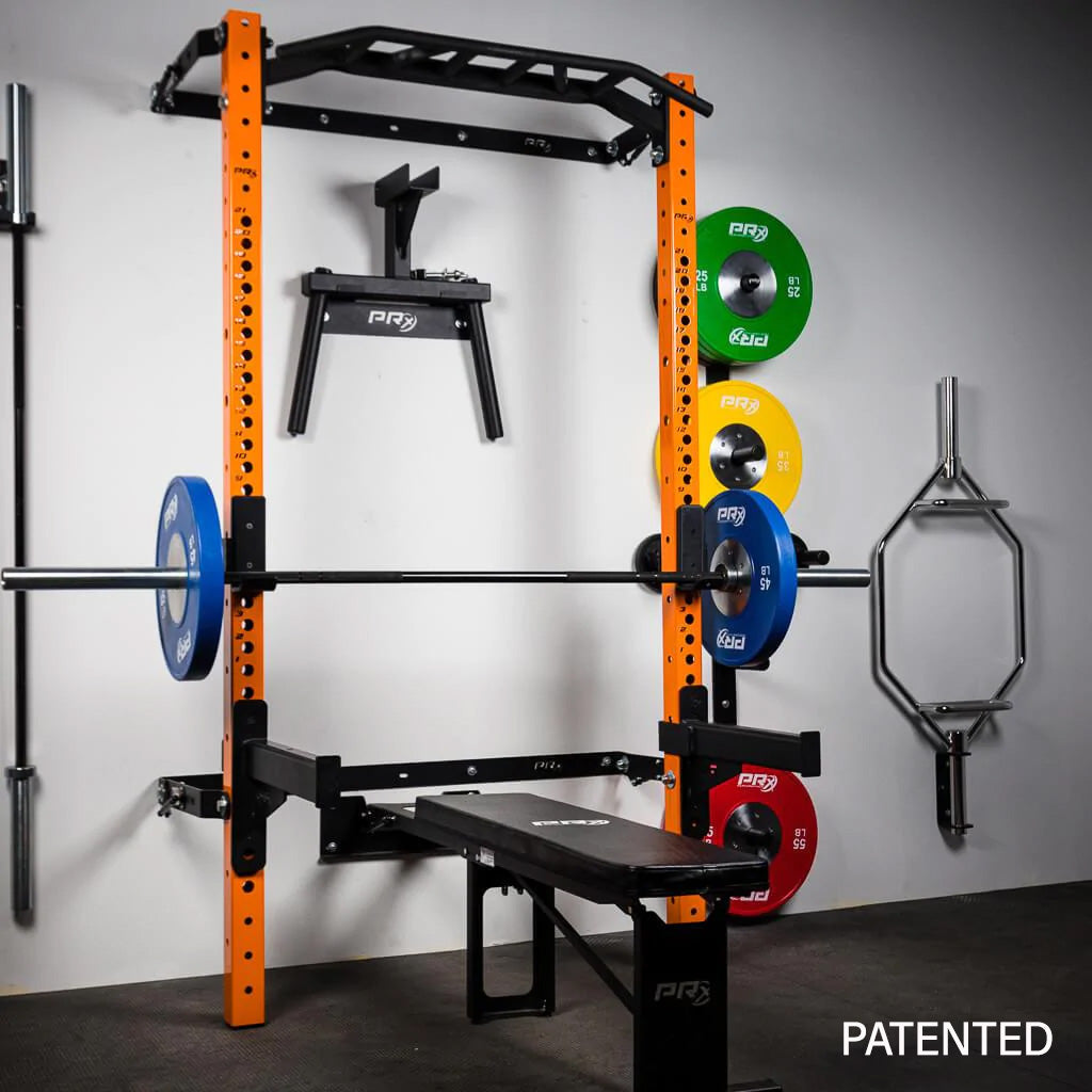 PRx Profile Flat Folding Bench wall mount and frame detail