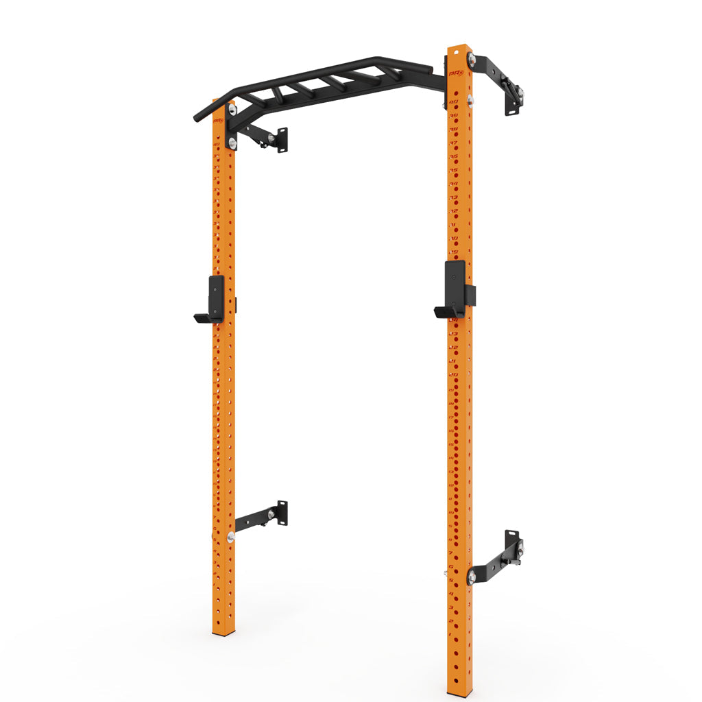 PRx Profile PRO Squat Rack with Pull-Up Bar mounted to a garage gym wall