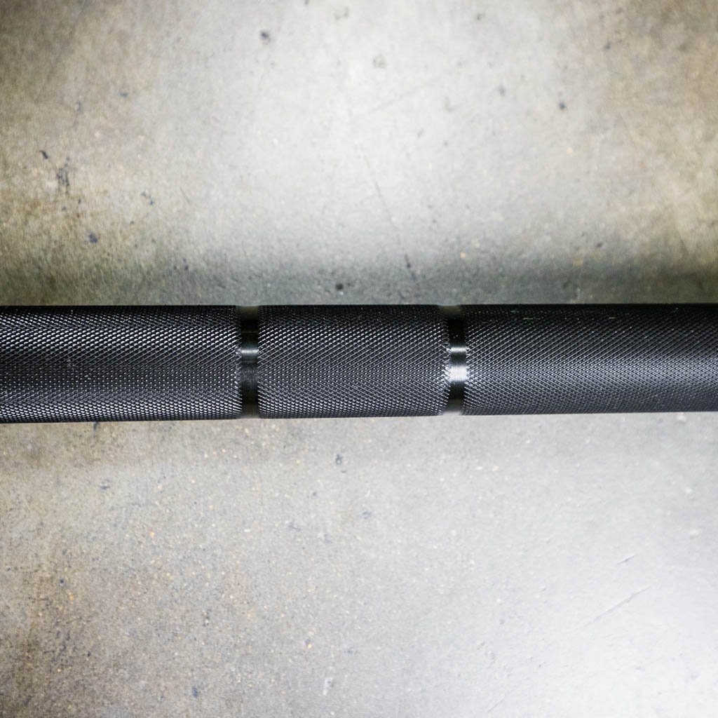 PRx Olympic Elite Barbell Olympic and power knurl marks