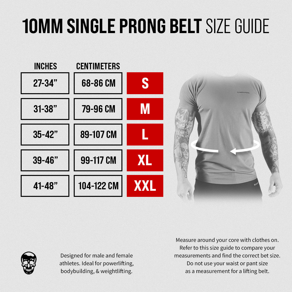 10MM Single Prong Belt - Black