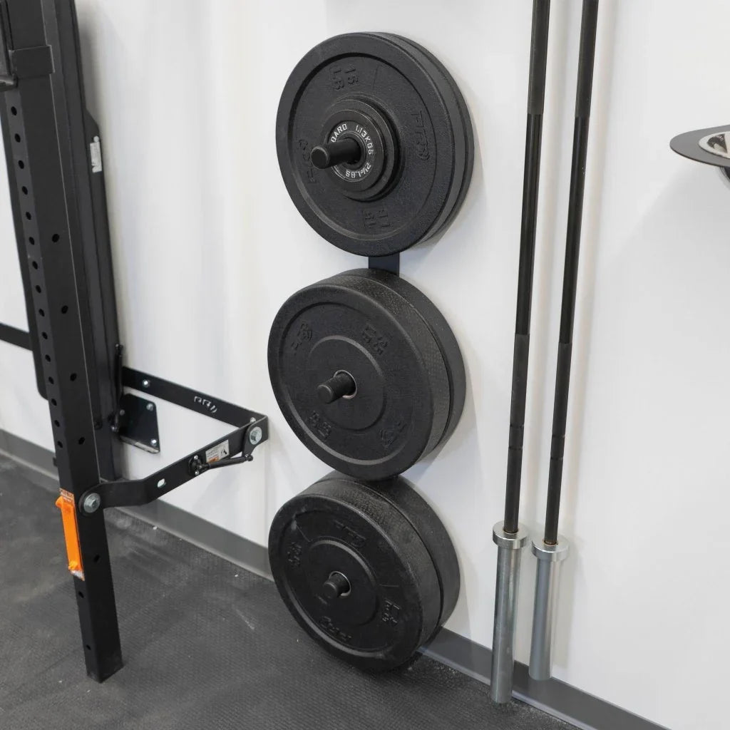 PRx 3-Peg weight plate storage detail of steel spine and pegs