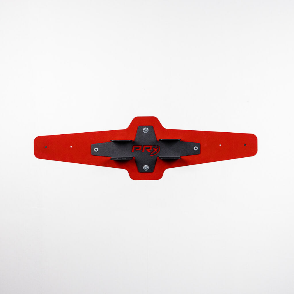 PRx Spotter Arm Storage with optional backer plate mounted to drywall