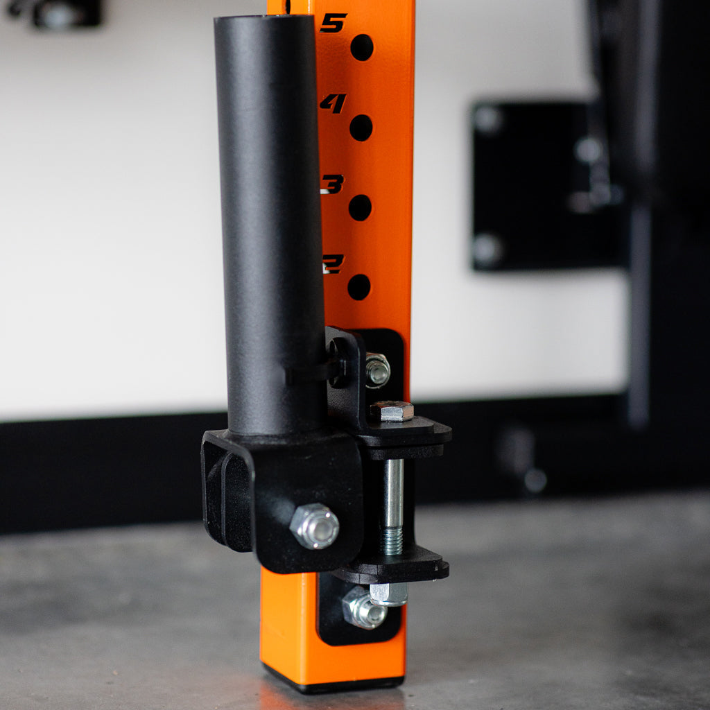 PRx Profile Landmine Attachment pivot detail in black powder coat