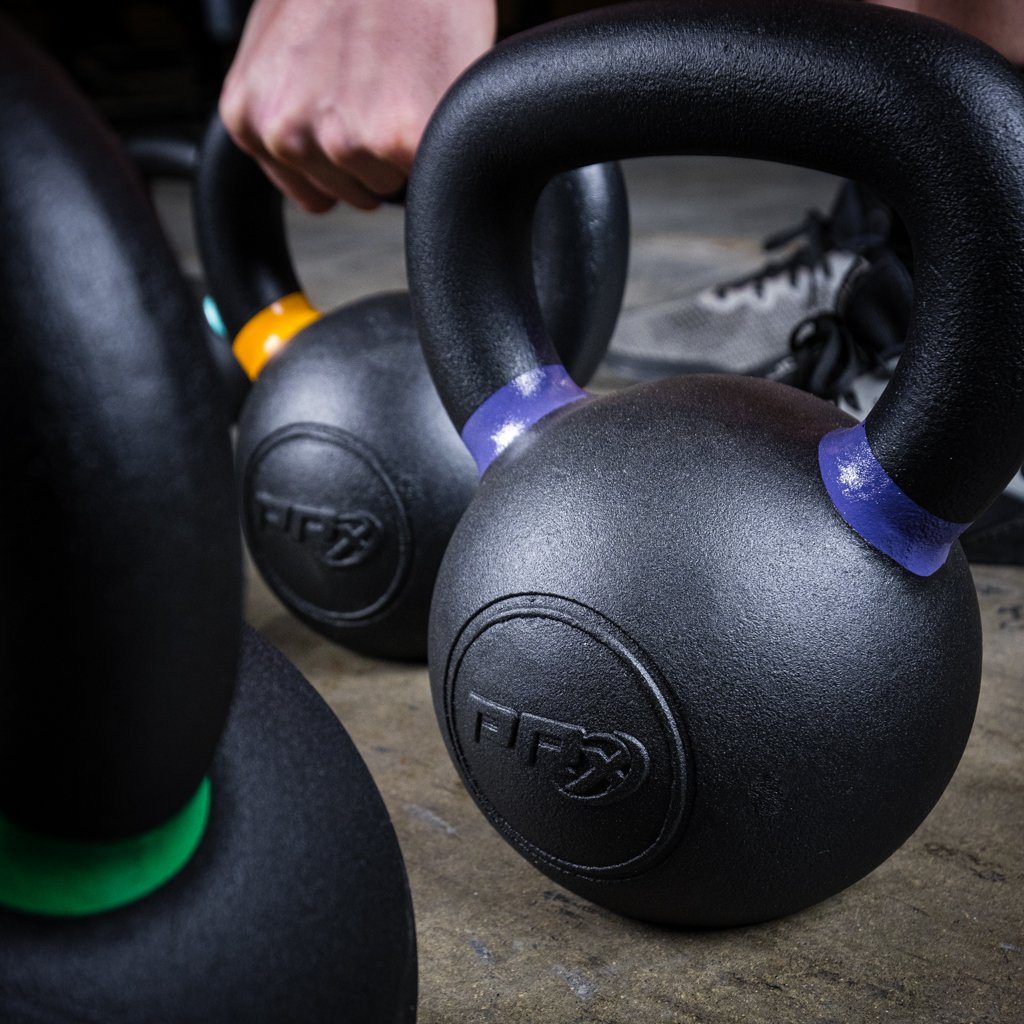 PRx powder coated kettlebell being used for a swing