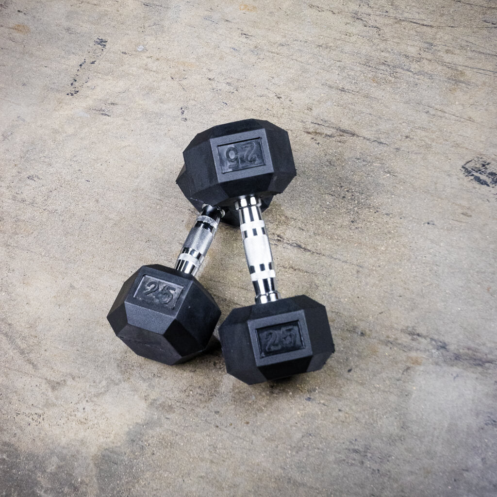 PRx hex dumbbell in use during a training session