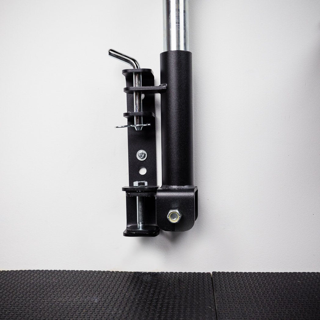 Close-up of the 7-gauge steel sleeve on the PRx Landmine / Bar Storage