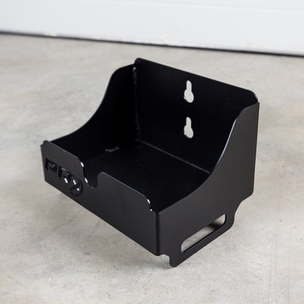 Side view of the PRx Junk Drawer showing its compact wall profile