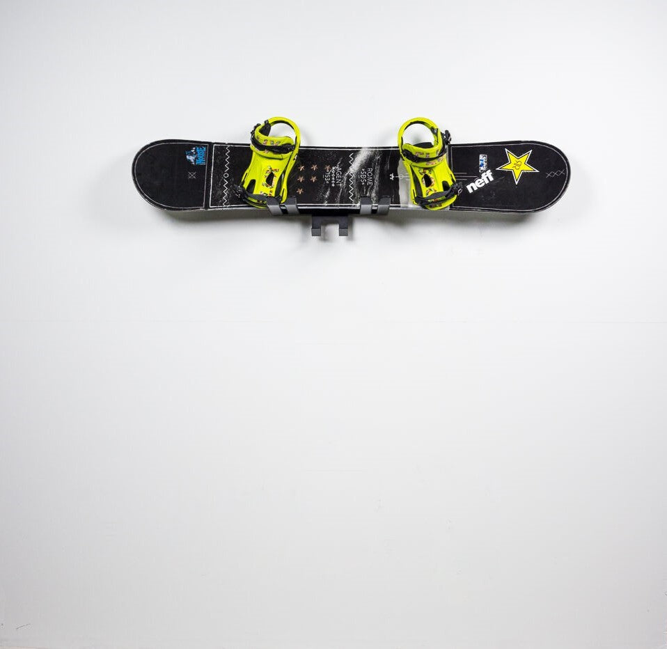 Black powder coated PRx Ski and Snowboard Storage bracket detail