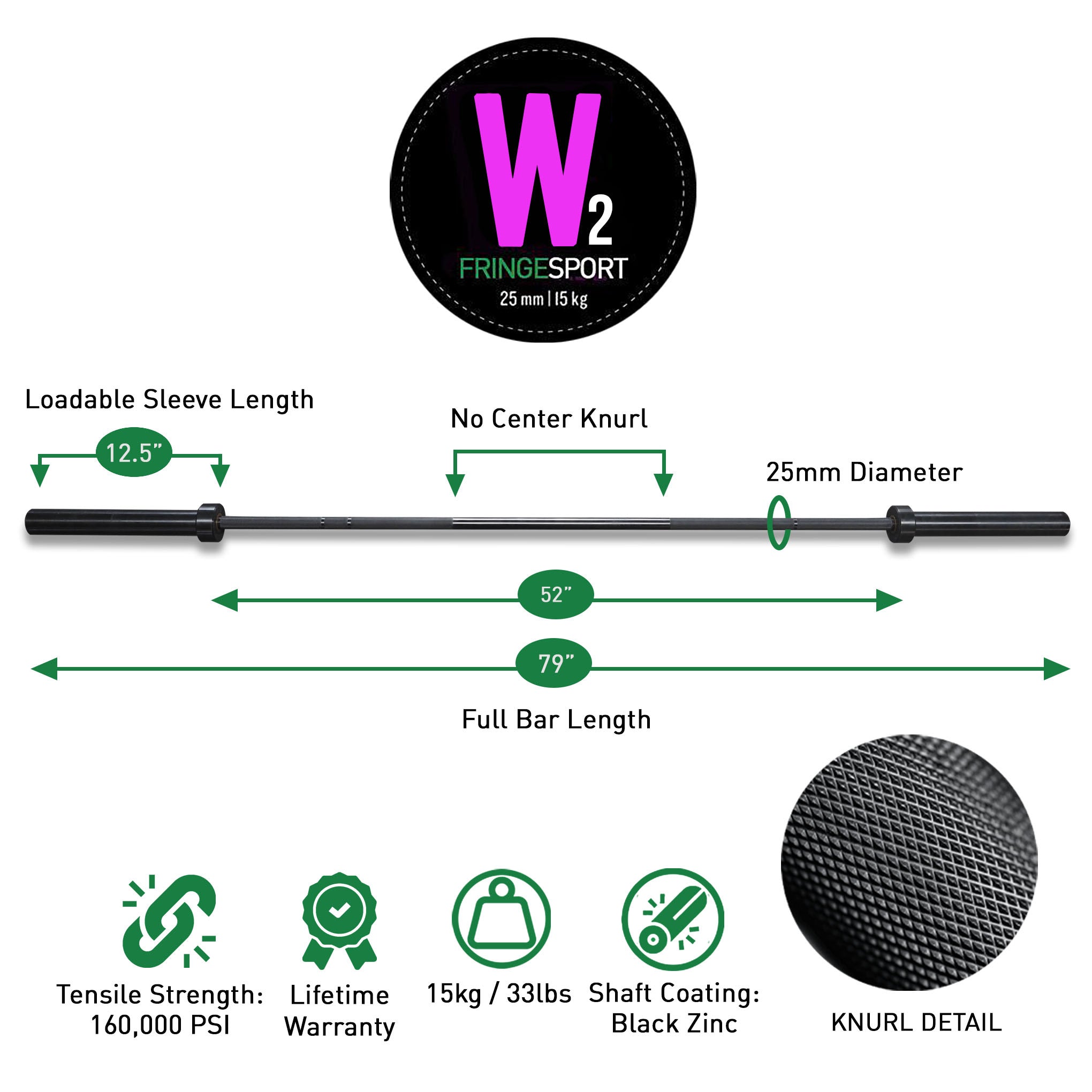 15 kg Women's Wonder Bar Olympic Barbell