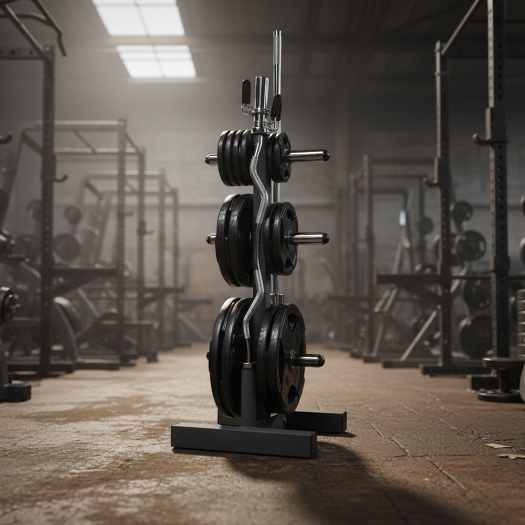 Body-Solid 6-Post Weight Tree and Bar Holder for Olympic Weight Plates - Size reference